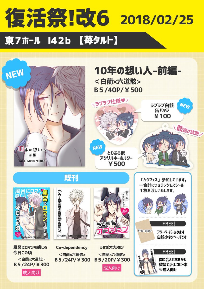 春日 A Twitter 復活祭 お品書き コピー本まだ終わってないけど先にお品書き作った コピー本 は間に合えば当日あります 新刊は今回ゲストで星志 ちゃんが小説書いてくれました ありがたや 既刊はうさぎ本は数少なめです お取り置きもしてるので希望の方は