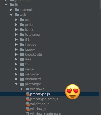 mercs600's tweet image. It&apos;s funny how Magento loves prototype.js, it&apos;s still here ❤️❤️❤️ #Magento2 #Magento #prototypejs