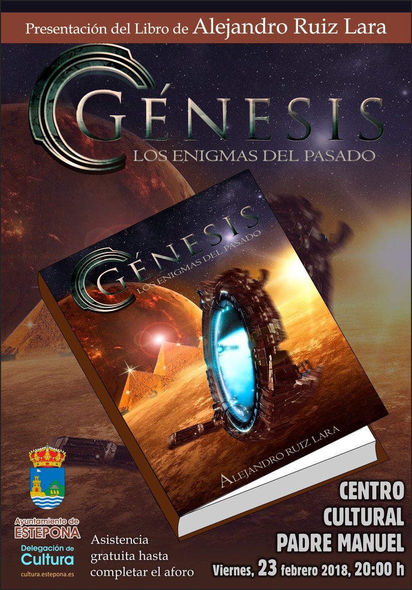 Hoy a las 20:00 estaremos presentando "Génesis y los enigmas del pasado" en el centro cultural Padre Manuel de Estepona. <a href="/Genesis_5Arcas/">Genesis_5Arcas</a> <a href="/EdAtlantis/">Ediciones Atlantis</a>