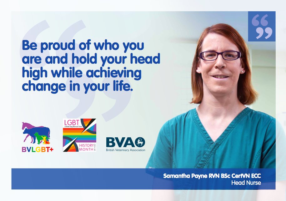 bvlgbt's tweet photo. Huge thanks to our 4 LGBT+ veterinary role models for @LGBTHM. Fighting stereotypes, promoting inclusion and equality. You can read their stories here: https://t.co/fRVky5uQUZ thanks to @BritishVets for their help in supporting the campaign! https://t.co/X5oFkTCJFJ