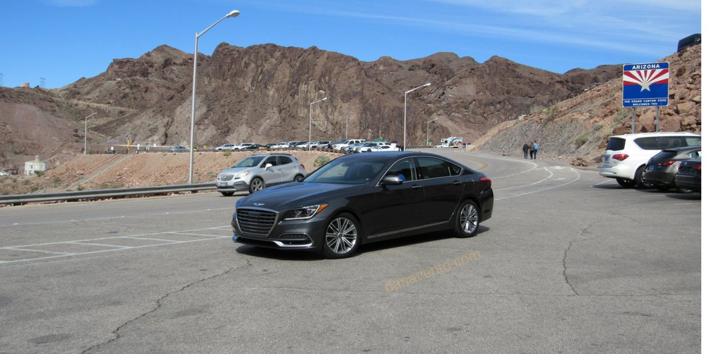 danavento's tweet photo. Just passing through the #HooverDam in our #G80 2018 @GenesisUSA car. #TravelWriter #sporty #DriveGenesis #VegasBaby #ad https://t.co/SjeDthBm7a