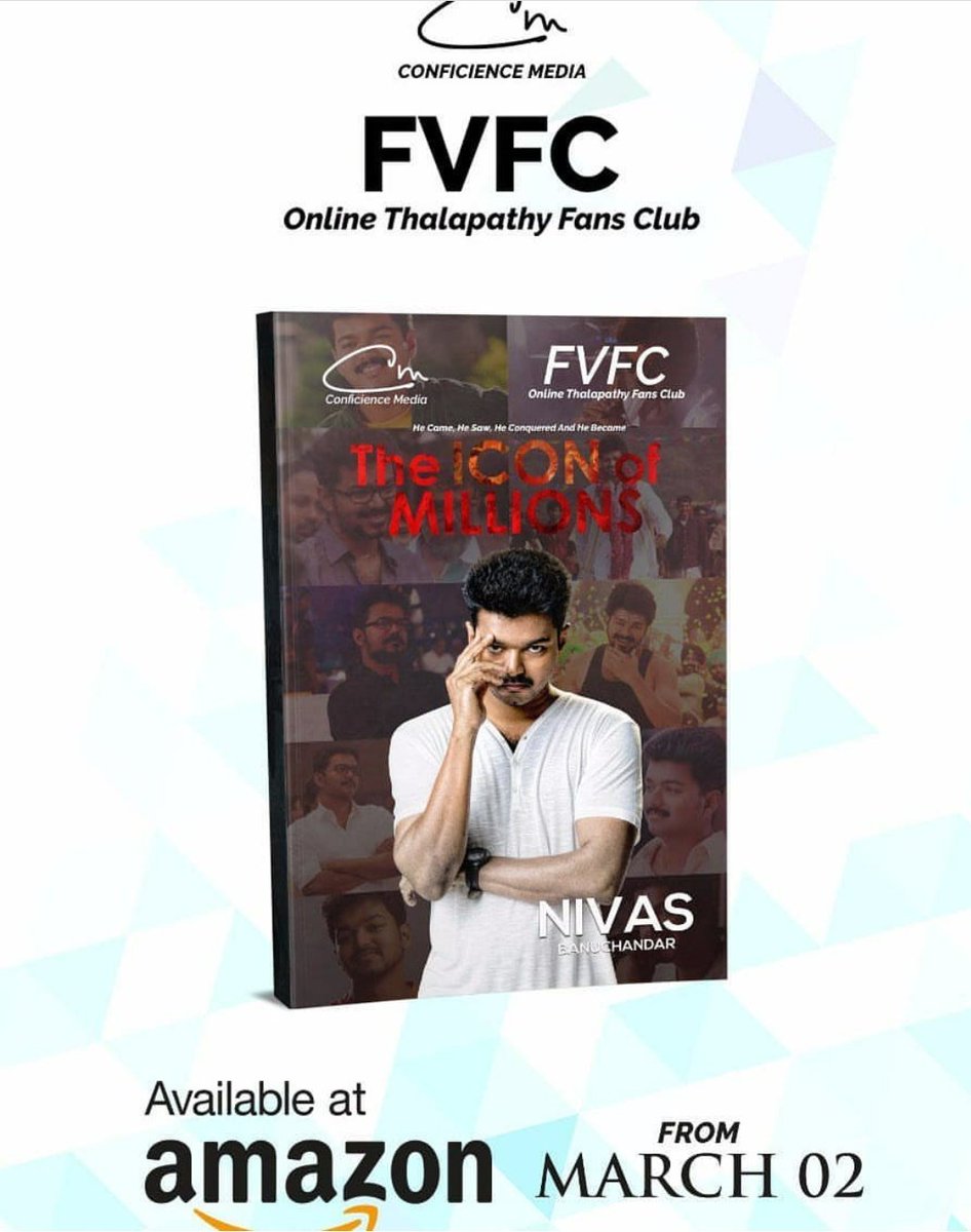 jsdinesh5's tweet image. The most waited #FVFC &apos;s THE ICON of Millions Book!  Is Ready to Storm on Online Platform FROM March 2 in Amazon!  #ShareMax @actorvijay