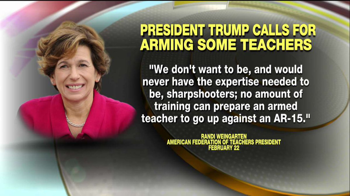 FoxNews's tweet photo. .@rweingarten on @POTUS's call for arming some teachers. https://t.co/aEFnyyM9g3