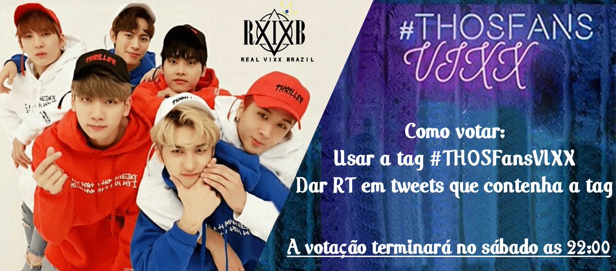 RealVIXX_Brazil's tweet photo. [ INFO ] 23.02.18
VIXX foi indicado ao 'The Hall of Stars Awards'

Para votar: Usar a tag #THOSFansVIXX 
Dar RT em tweets que contenha a tag 
A votação terminará no sábado as 22:00 https://t.co/BAQJRcDvw5