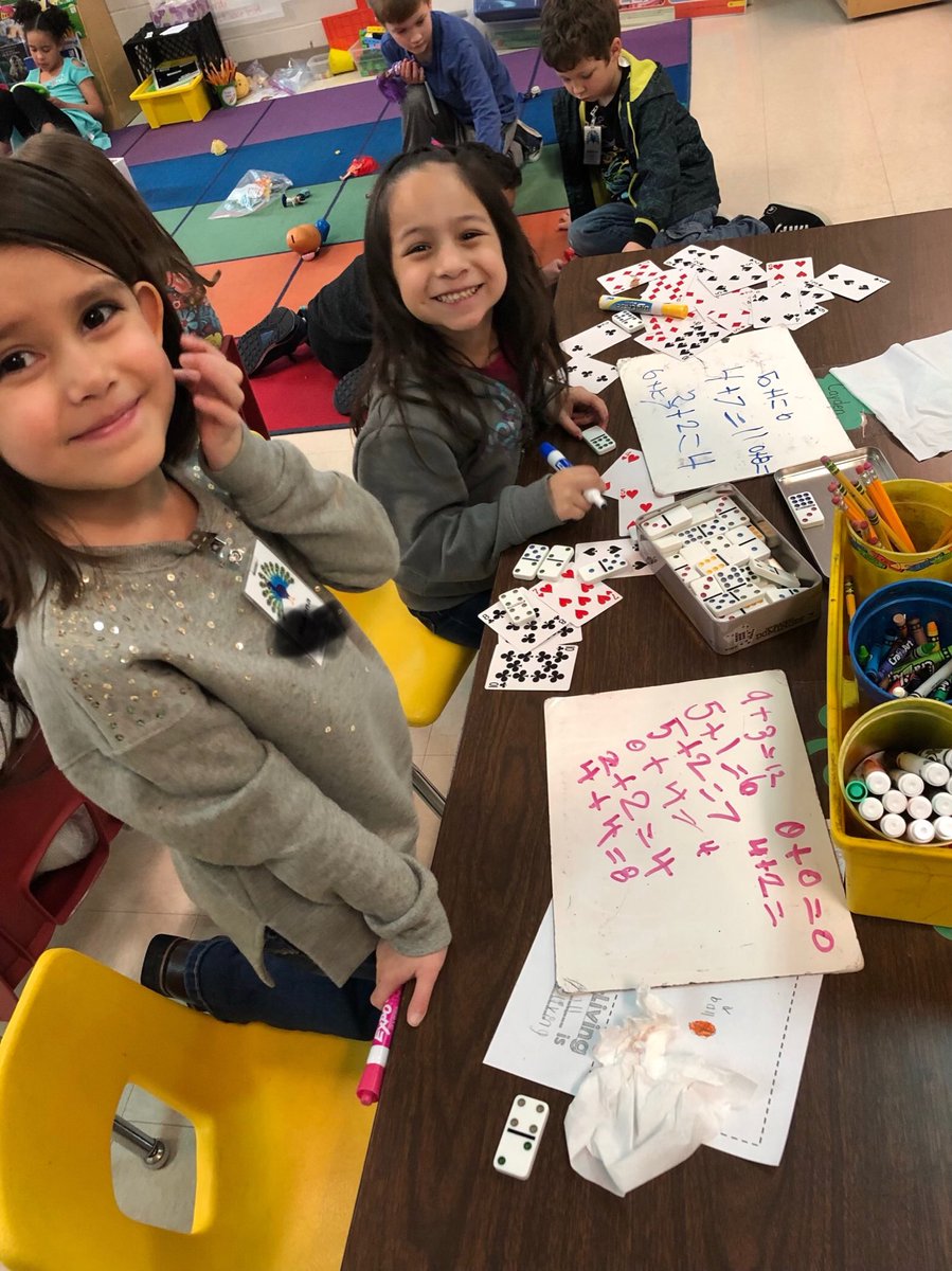 They chose a math game for inside recess today. #Kindergarten #mathisfun #tobiasproud