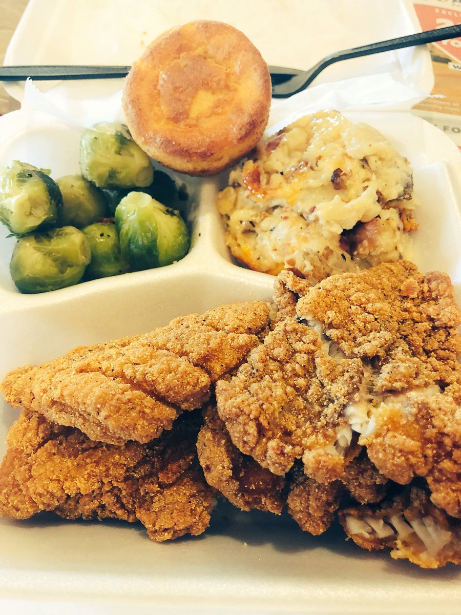 BeastManSteve's tweet photo. There is nothing wrong with a white tablecloth & a starched down server but never am I more “at home” than when a lady in a hairnet serves me a blue plate in a styrofoam box #SouthernCulture #BluePlate #WorkingFolk #MyPeople https://t.co/BPg4bRwtjk