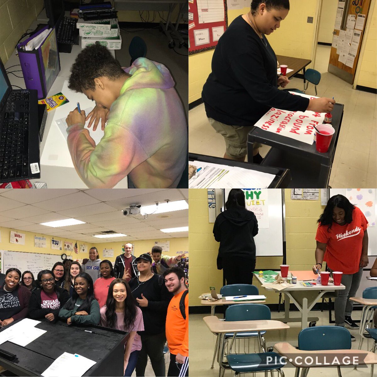 avid_shs's tweet photo. Seniors working on cardboard confessions. #shsavid #classof2018 #cardboardconfessions https://t.co/OYAt3cvN5e