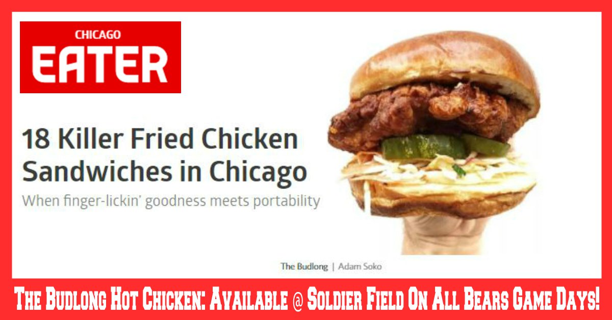 Congrats to <a href="/thebudlong/">The Budlong</a> for getting some well-deserved love from <a href="/eaterchicago/">Eater Chicago</a> - their hot chicken sandwich is a Menu MVP, which is why we serve it every #Bears Game Day!

bit.ly/2EMgYPN