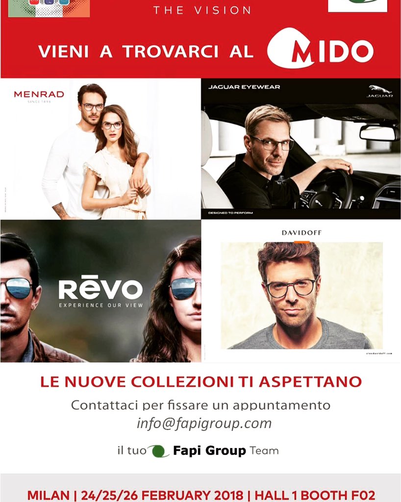 FapiEyeworld's tweet photo. Poche ore al via del @MIDOExhibition #2018 vi aspettiamo al #Padiglione1 #stand F02 @menrad_it #FAPI https://t.co/voIpspth7H