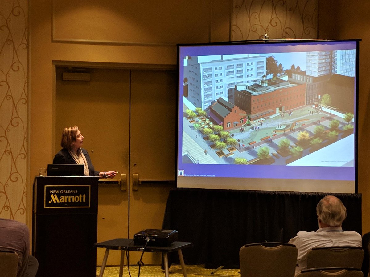 OurWaterfront's tweet photo. At the 2018 Maritime Heritage Conference hosted by @NMHS_SeaHistory and @tallshipsfleet in New Orleans, Linda Dianto presented plans for Staten Island's National Lighthouse Museum #maritime #seahistory @NLMSINY https://t.co/dBij1aa6D0