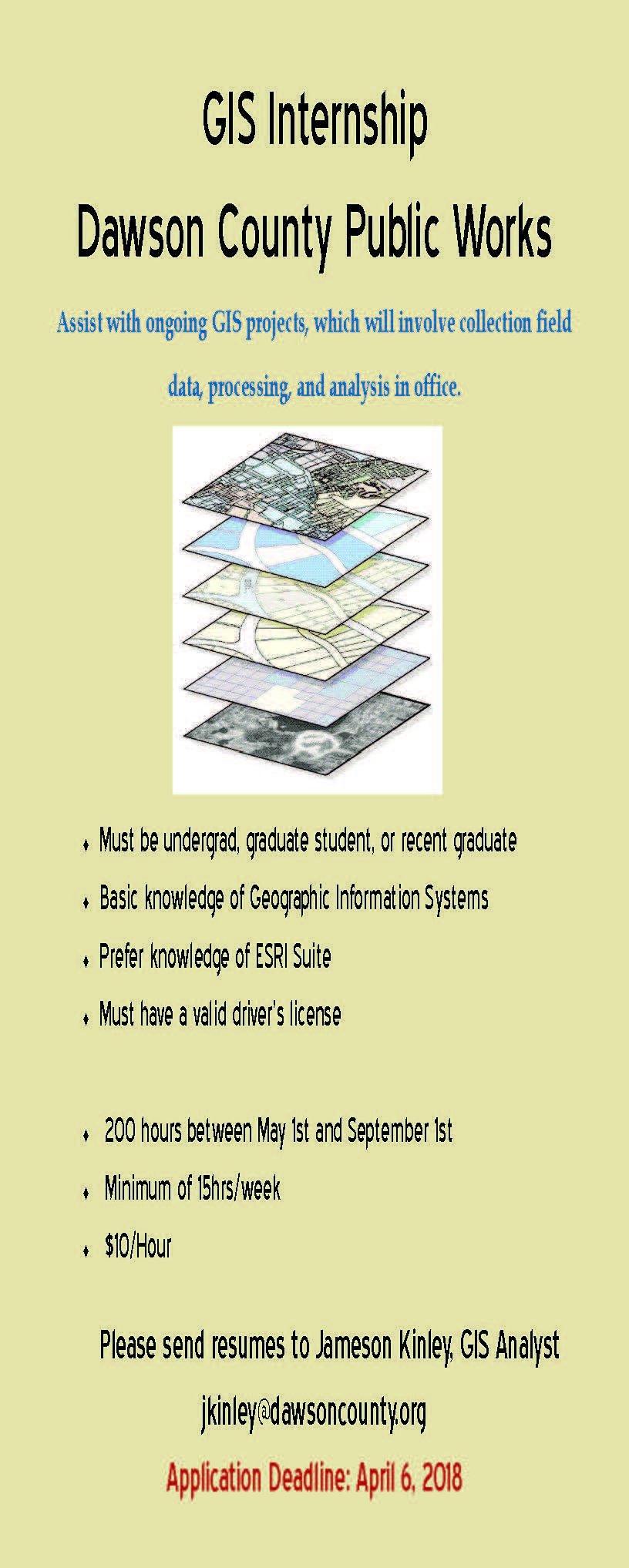 Dawson County Gov on Twitter "GIS summer internship available!…