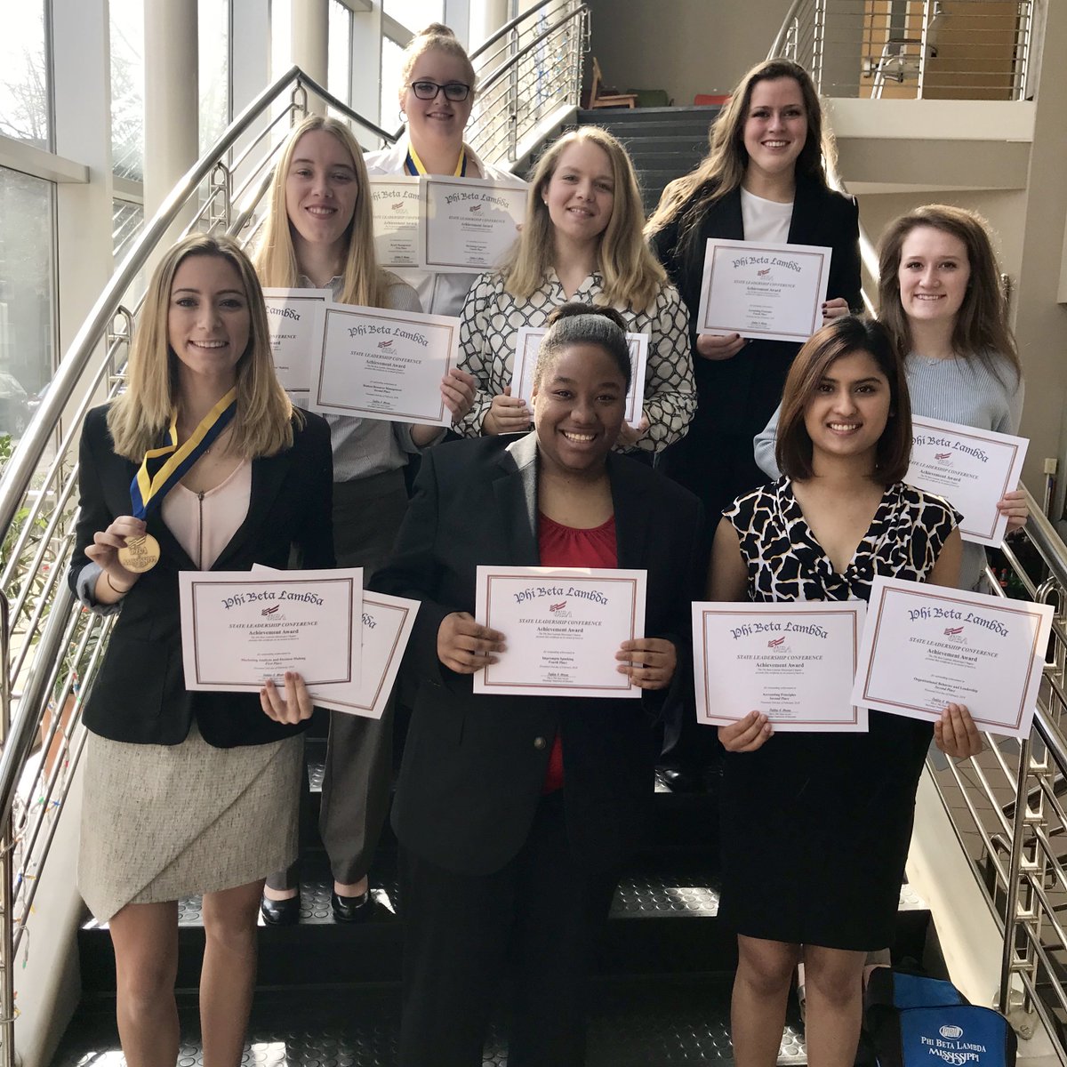 thomashaffey's tweet photo. Congrats to our 2018 PBL State winners from #theW! #wineveryday #PBLatMUW

Laura Emelio 1st and 3rd
Dameia Graham 4th
Shristi Dhakal 2nd and 2nd
Lauren Axthelm 2nd and 3rd
Sydney Nelson 4th
Sarah Holley 3rd
Hannah Horton 1st and 4th
Hallie Cole 4th
Aastha Ghimire 4th Not pictured https://t.co/P7FsC2SzDk