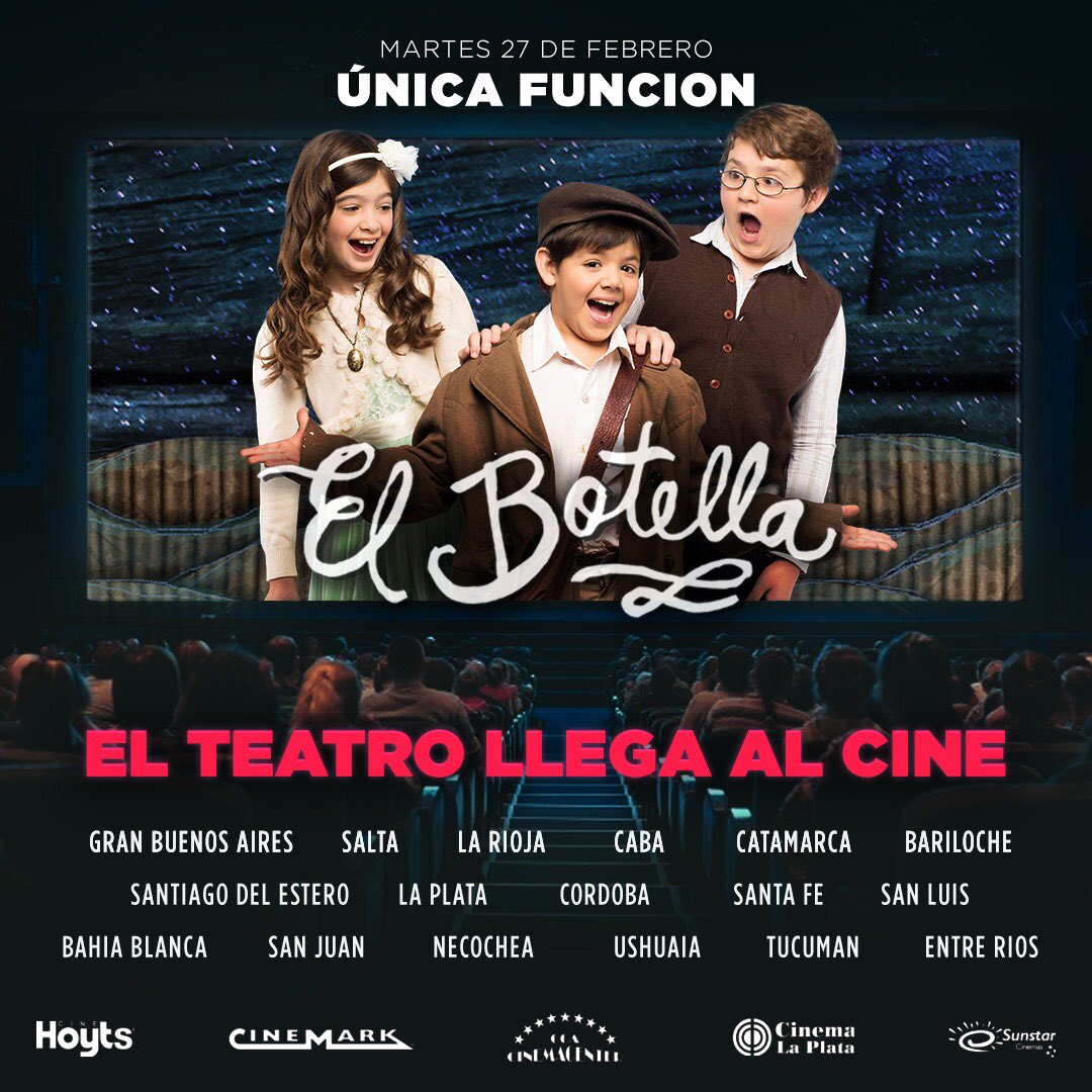 elbotella_obra's tweet photo. Falta muy poco!!! Este martes 27 Subi tu foto con el hashtag #ElBotellaEnElCine desde la provincia que estés y para todo el mundo, festejando un nuevo sol, y que este hermoso mensaje llegue a muchas personas más!!! https://t.co/j9qVeX2DC1