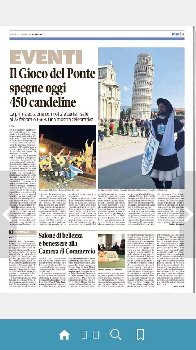Premio frittata a "il Tirreno" sulla ricorrenza dei 450 anni sulle prime notizie del gioco del ponte sfoggia una bella immagine di un figurante del rione la torre, comune di Fucecchio, prov. di Fi, con dietro la torre (scelta per omonimia?) #pisa