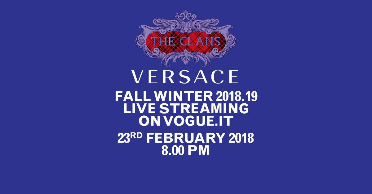 vogue_italia's tweet photo. Non perdete oggi alle 20.00 la sfilata Autunno Inverno 2018/19 di @Versace in diretta da Milano #MFW #VersaceLive https://t.co/22RPhBf1jR https://t.co/8elCOlBW2K