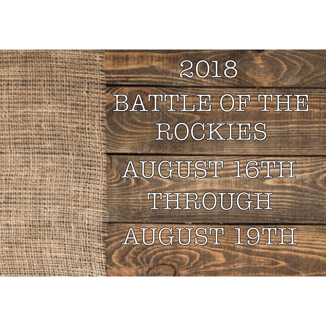BattleRockies's tweet photo. Mark your calendars! The Chuckwagons will be rolling into town for this years Battle of the Rockies August 16th - August 19th #BattleoftheRockies #RockyMountainHouse #rockymountainhousealberta #alberta #wpca #chuckwagon #chuckwagonracing #halfmileofhell #worldfinals https://t.co/Wv7qPJkSl9