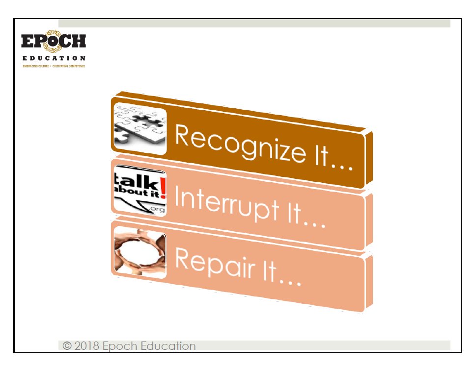 matheworyan's tweet photo. Great protocol from @EpochEducation to address inequity issues in schools: Recognize it, Interrupt it, Repair it. #CLRteaching, #EdEquity #CISC2018 https://t.co/JgXaxE5i0n