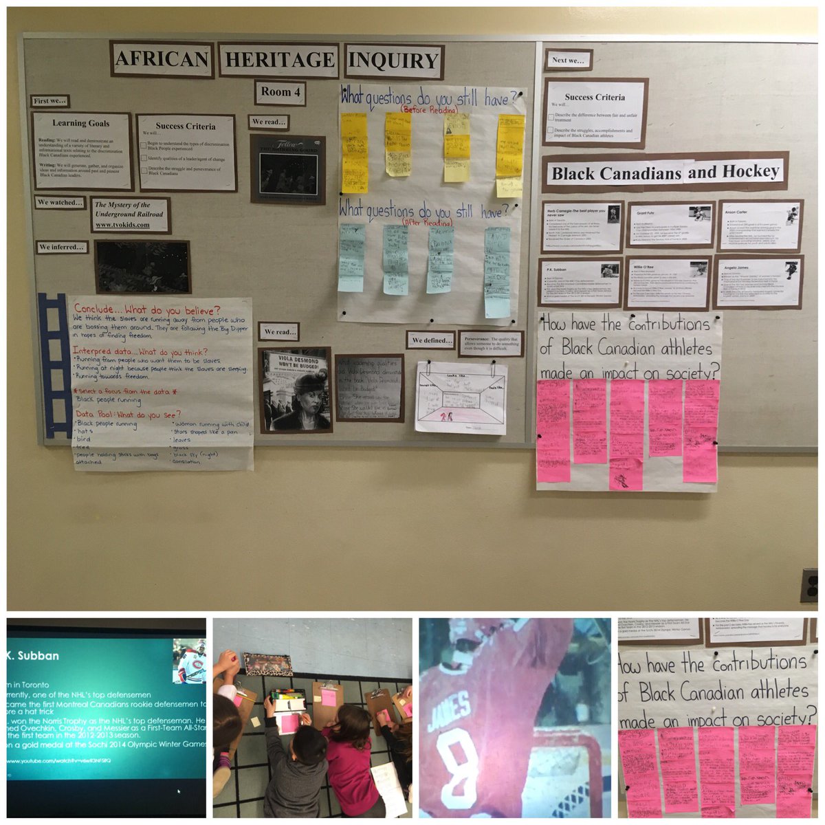 MsFotopoulos's tweet photo. Our journey through this inquiry is raising many questions as we explore the struggles and perseverance of many Black Canadian Leaders. #teamteaching #2schools @Ms_Vavala @tdsb_selwyn @tdsb @ETFOnews @ProfLibraryTDSB https://t.co/qSh44syIxX