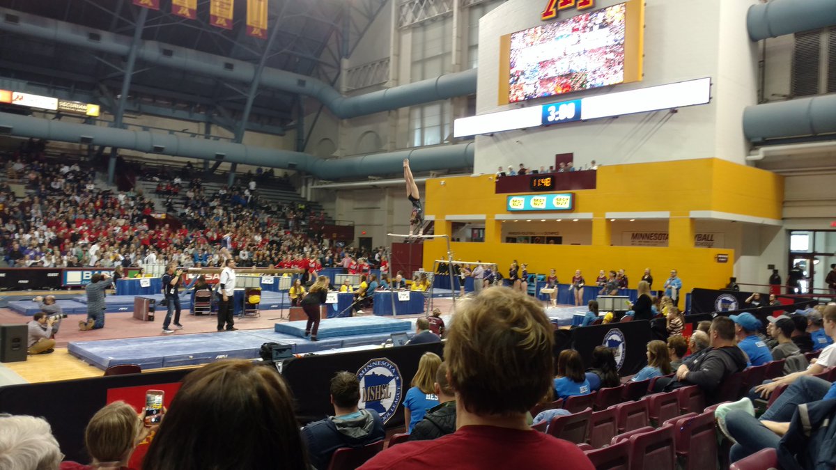 PIZM Gymnastics is competing in the State Tournament today and performing well!! #zmcougars