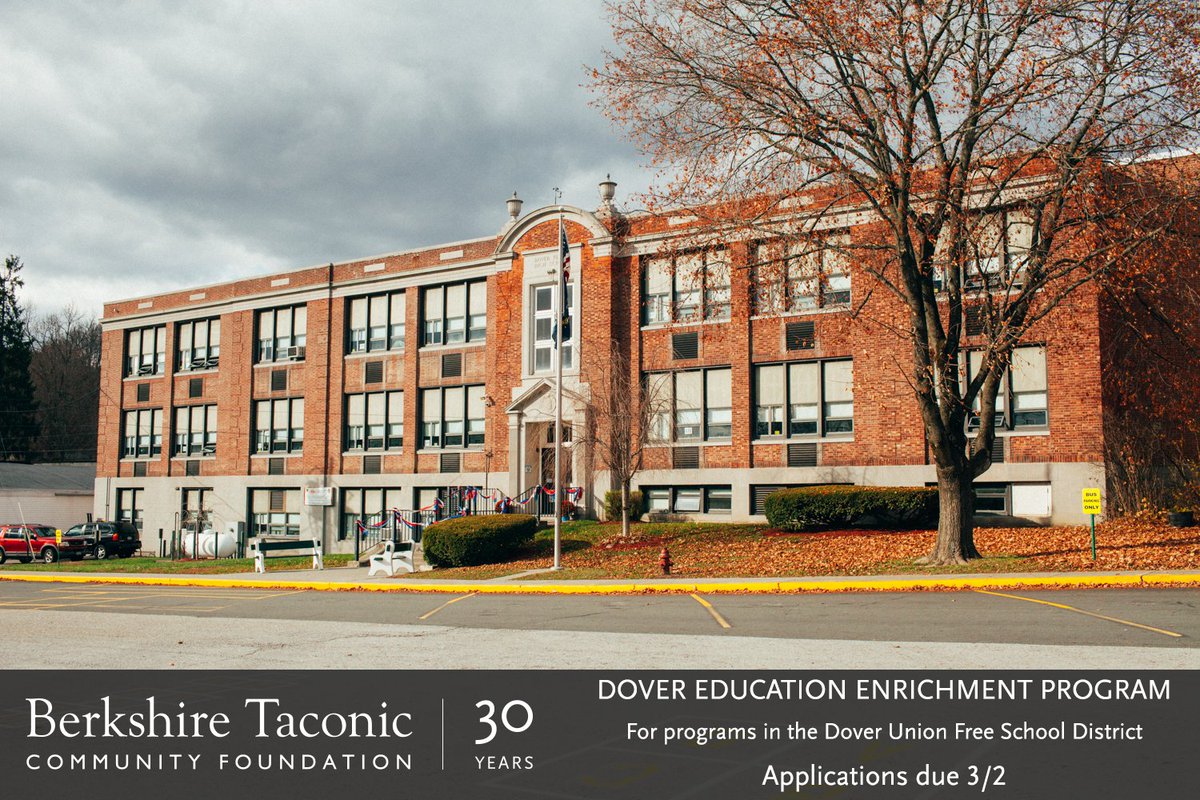 The deadline for the Dover Education Enrichment Program has been extended to March 2. The fund seeks proposals for projects that will enhance the educational experience in the Dover Union Free School District. Learn more and apply  at berkshiretaconic.org/DEEP.