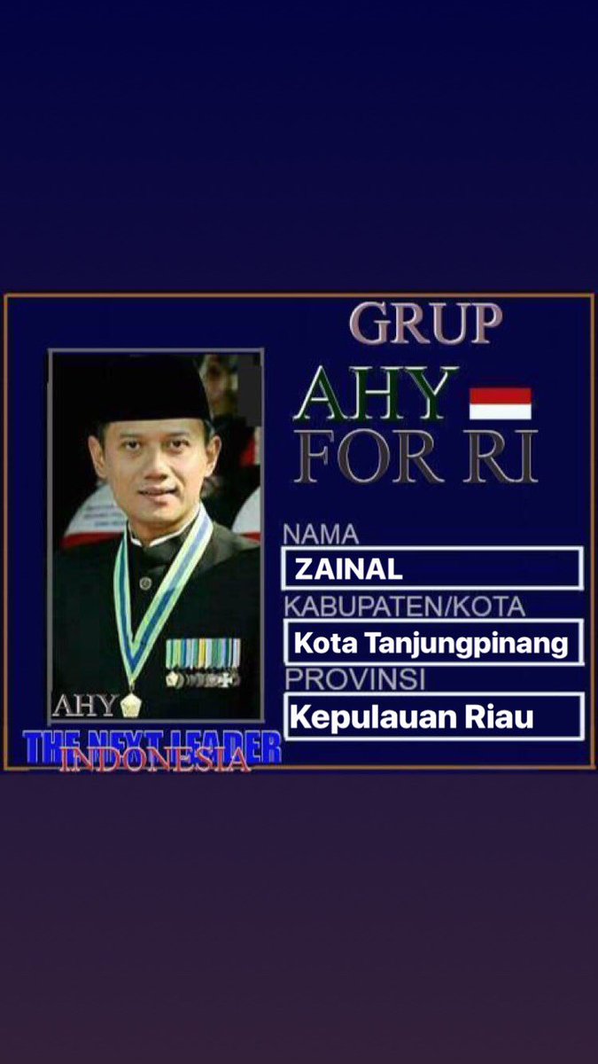 ZAINALTAKDIR's tweet photo. @KOMPI_99 @dormauli_939 AHY RI 1 ... https://t.co/5XvEEyGIzW