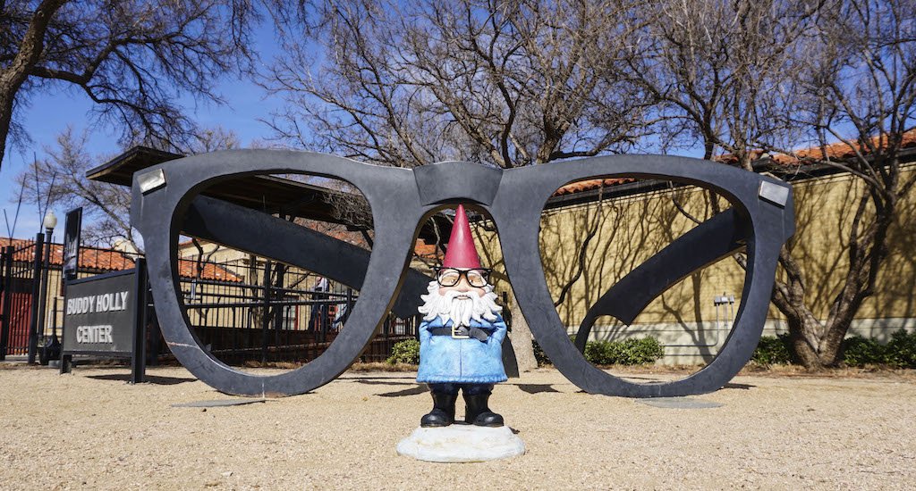 RoamingGnomee's tweet photo. Seeing #Lubbock through a whole new perspective at the @buddyHollyCtr. It’s quite the spectacle. #GnomeGotGame https://t.co/woVmAeT90A