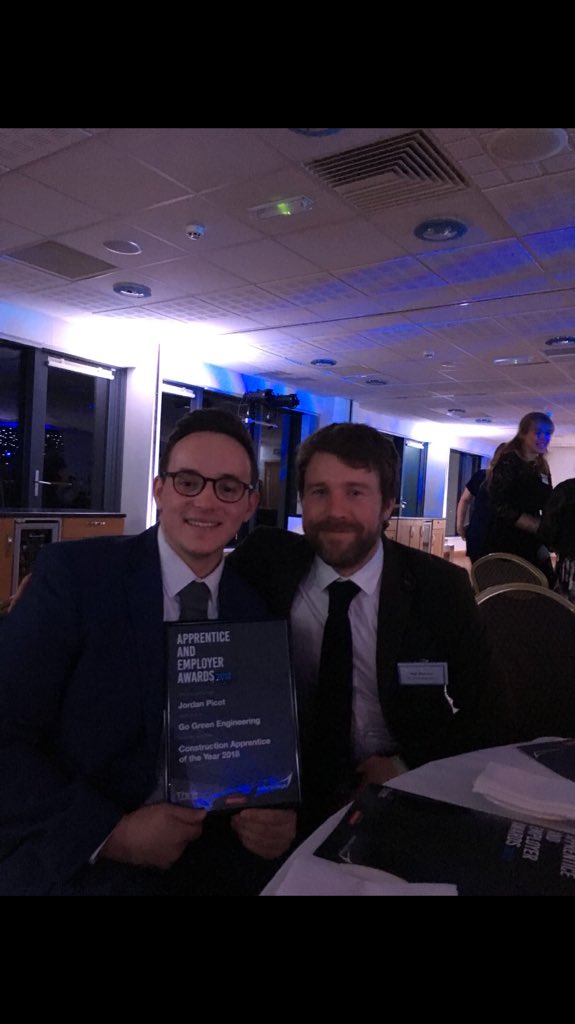 JordPicot's tweet image. Last night at the Apprentice and Employer Awards 2018! So Chuffed I got the award! Well done to @GoGreenEngineer for coming in the top Three! #apprentice #plumber #plumbing #devon #exeter #awards #suits @ExeApprentices @ExeterCollege