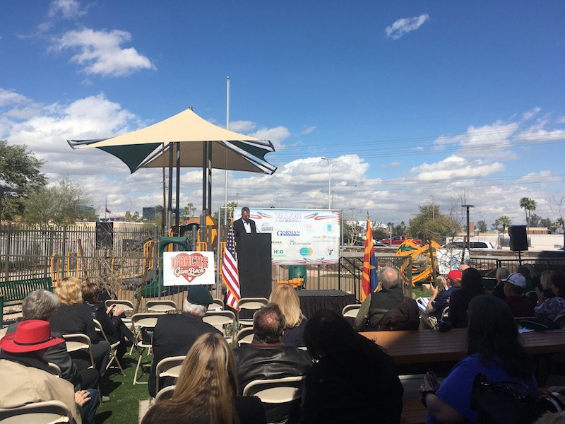 imcraftphx's tweet image. Feel fancy being at a ribbon cutting ceremony with our work all around, the president of Gorman speaking  and even the mayor of Tempe.  #fencemesh #constructionsignage