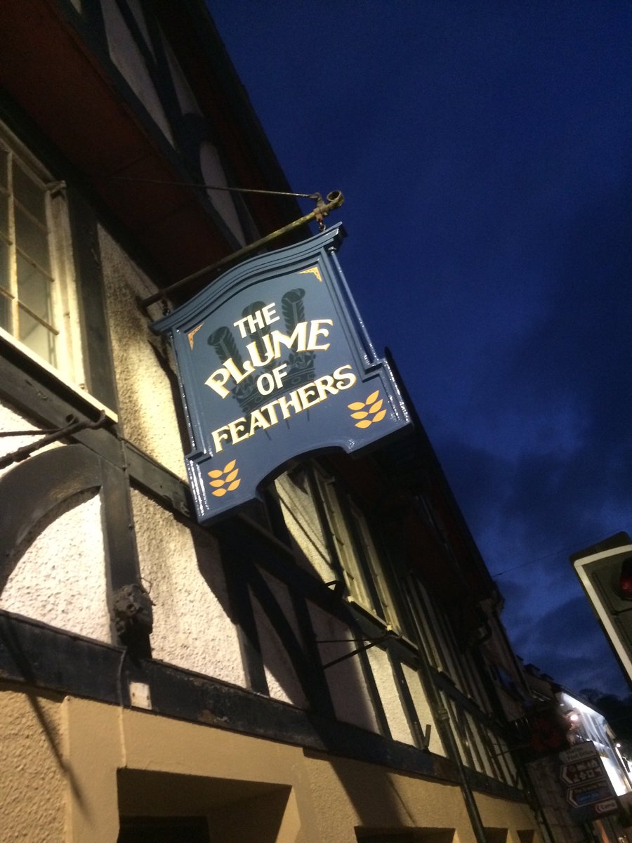 Pokehampton_'s tweet photo. Lovely looking #plumeoffeathers pub sign! Interesting colour scheme for the pub front! Looking forward to opening night, any date set? #okehampton @CAMRA_Official #cremebrulee #plume #REALALE #saveourhighst https://t.co/fb1huqbnU6
