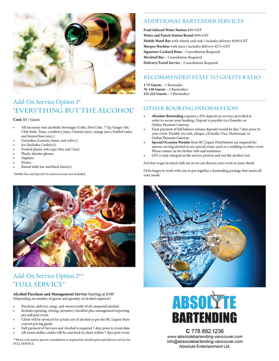 AbsoluteBarten1's tweet image. Getting Married? Hire a Bartender for your reception #bartender #bartenders #weddingday #wedding Call: 778-882-1236 absolutebartending-vancouver.com