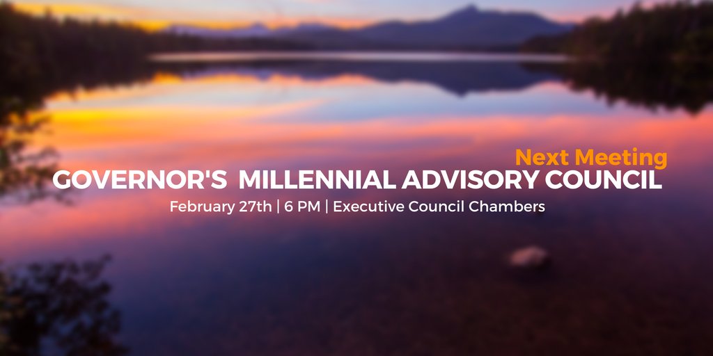 GovsMillennial's tweet photo. Excited for our next meeting on February 27th at 6 PM in the Executive Council Chamber in Concord, NH. https://t.co/jCrNzKVvIv