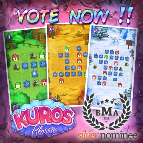 @KurosClassic joined the App Award Nominees in 2018 @BestAppAwards VOTE ➡️bestmobileappawards.com/mobile-app-awa… 😄THANK YOU! Play Now ➡️ KurosClassic.com #puzzle #madewithunity #GooglePlay #AppStore #indiedev #indiegame #indiegames #gamedev #board #Androidgames #iphonegames #casual