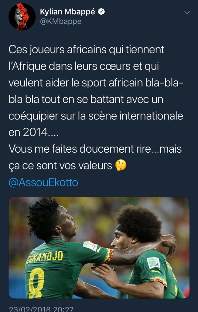 [#Twitter] Cet échange entre Benoit Assou-Ekotto  et Kylian Mbappé