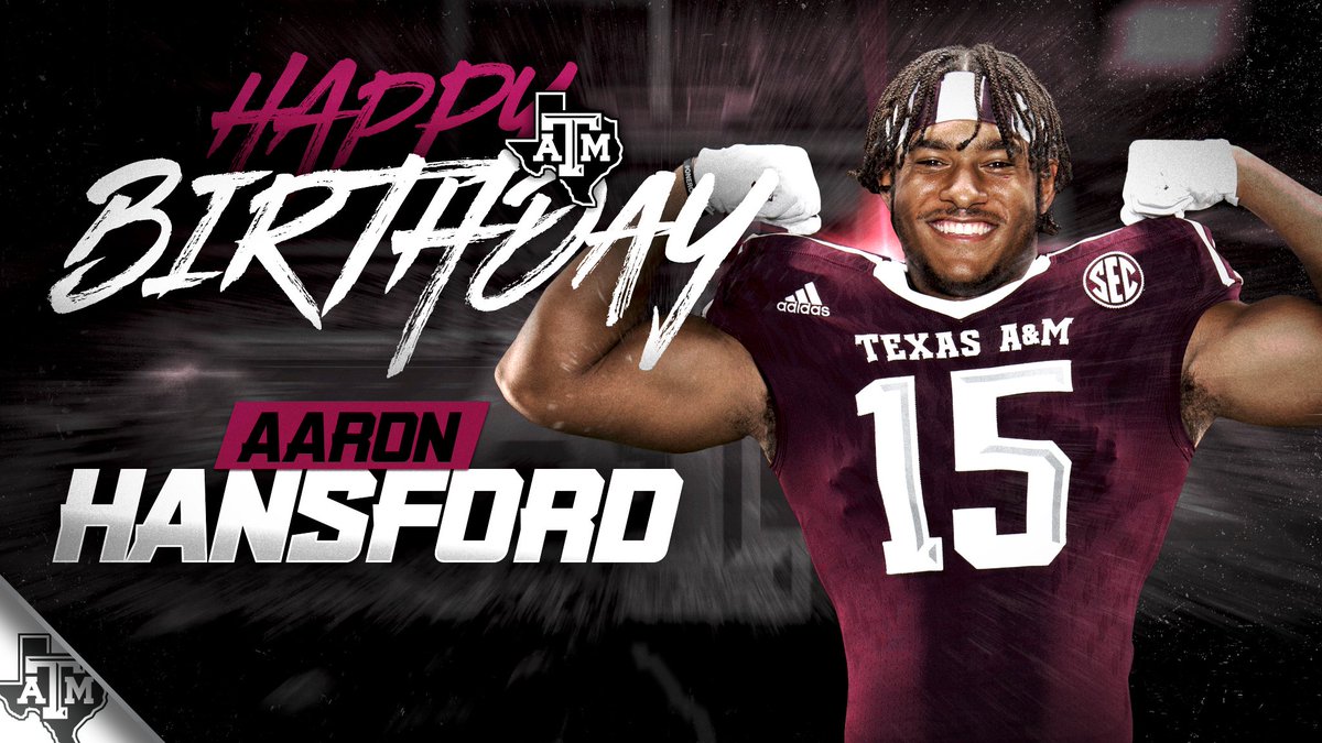 aggiefblife's tweet photo. #12thMan, join us in wishing Aaron Hansford a Happy Birthday! 

Happy Birthday, @AaronTheRealMVP! https://t.co/5LppluVnbH