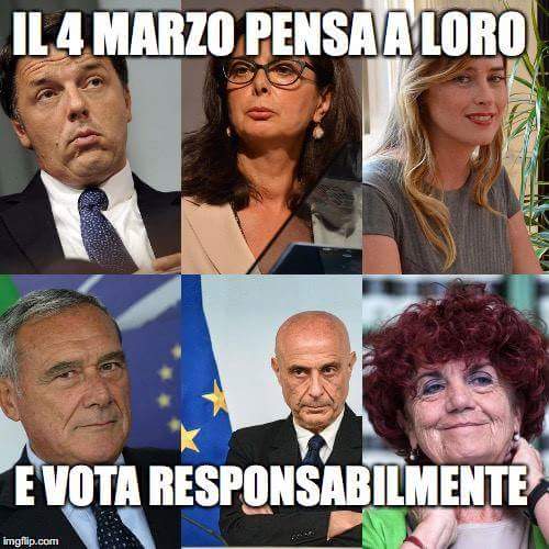 cavaliereultimo's tweet photo. IL 4 MARZO VEDI QUESTE FACCE..E NON VOTARLI ! VOTA CON RESPONSABILITÀ! #MovimentOnesti https://t.co/6fDoTfLlgS