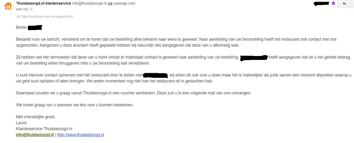 exmoslims's tweet photo. #thuisbezorgd #thuisbezorgdnl #laura is een echte oplichtster die jarenlang klanten ijskoud harteloos oplicht, zie 2x screenshots.
+ bacterie eten verkoopt/ gedoogd via Chinese restaurants #DenHam #Hattem #Hellendoorn #Rijssen #Krant #Moslims #Islam #TerApel #Oosterwolde #Weert https://t.co/q7RLdcuddH