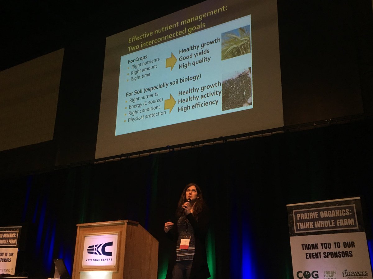 PrairieOrganics's tweet photo. Joanne Thiessen Martens explains nutrient management plans for organic farms with Michael Thiele in today’s afternoon amp session #PrairieOrganics #NutrientManagement https://t.co/Z33pzbvglE