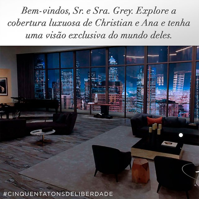 O casal Grey irá recebê-los agora! Visite o apartamento mais desejado: bit.ly/apartamento_gr… #CinquentaTonsDeLiberdade