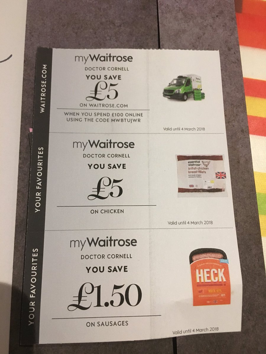 waitrose new customer code