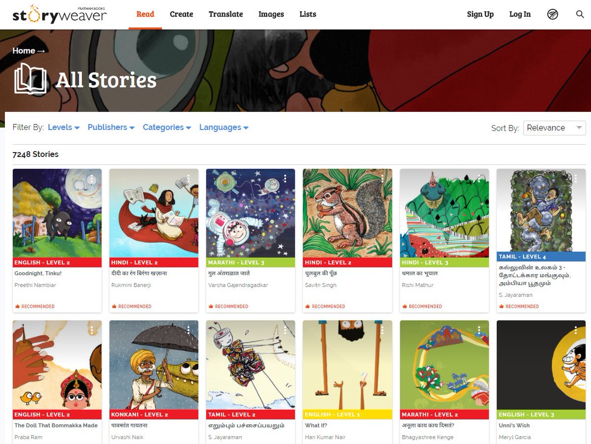 Storyweaver storyweaver.org.in Read thousands of children's books online in over 100 languages, or create and share your own with the story creation tool and free images #edtech #engchat #elemchat