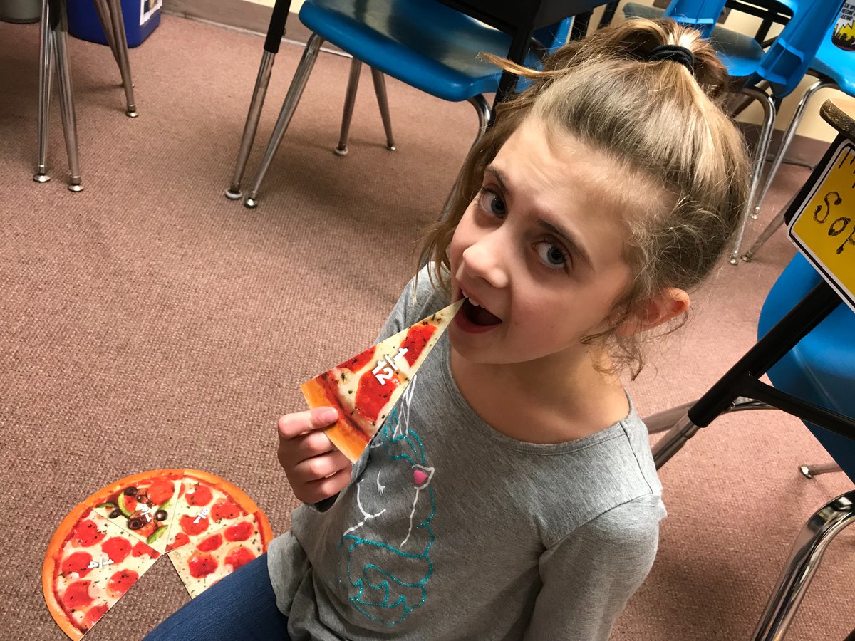 MrsP106's tweet photo. Pizza Fractions with 3rd Grade https://t.co/WQSZp4RVln