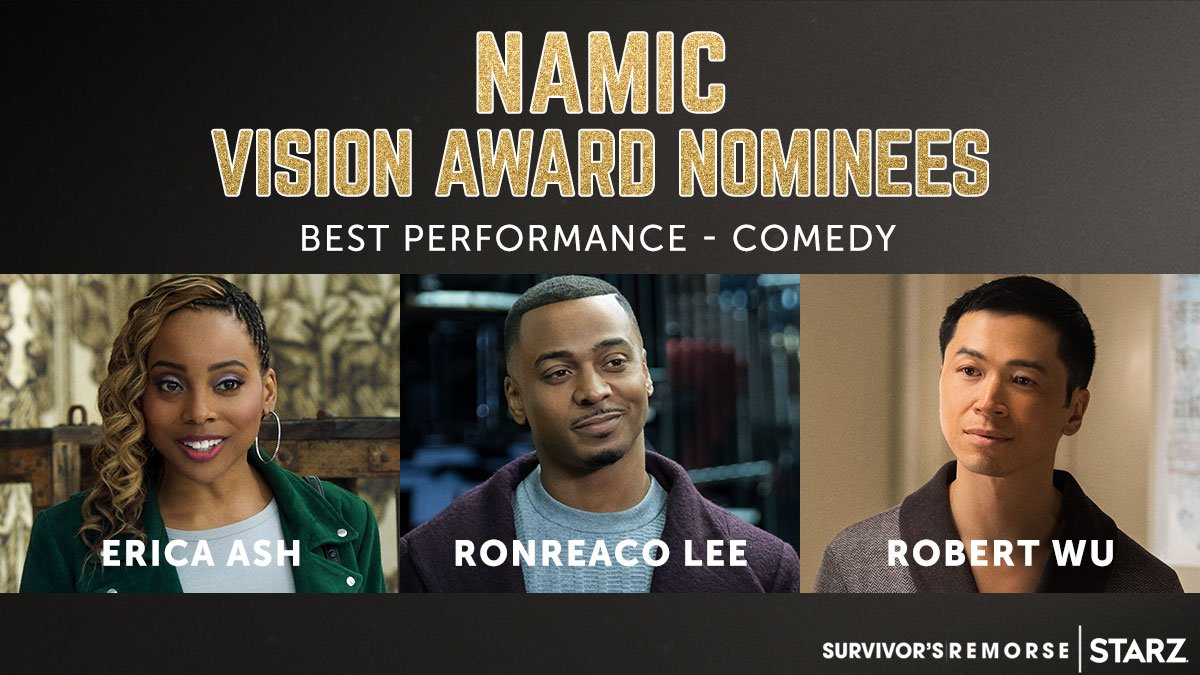 Congratulations to the talented <a href="/TheEricaAsh/">Erica Ash</a>, <a href="/DoubleRLee/">DoubleRLee</a> and <a href="/robertwu2u/">Robert Wu</a> on their <a href="/NAMICNational/">NAMIC</a> Vision Awards nominations. #SurvivorsRemorse #2018NAMICVisionAwards
