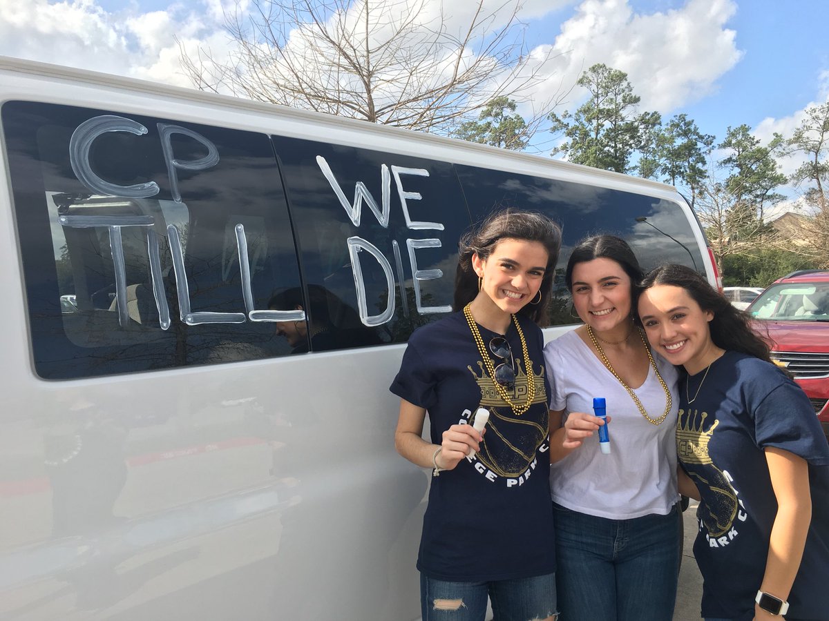 AmyTheHalseys's tweet photo. Thank you @twcpbasketball for letting us tag along on the caravan! #playoffs #CPtillwedie #fanvan https://t.co/pbXyPUtWNr