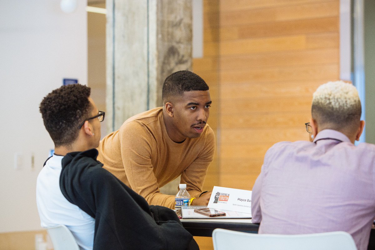 HRC Associate Director of the HBCU Program, Leslie Hall, speaks with students at its annual HBCU Leadership Summit.