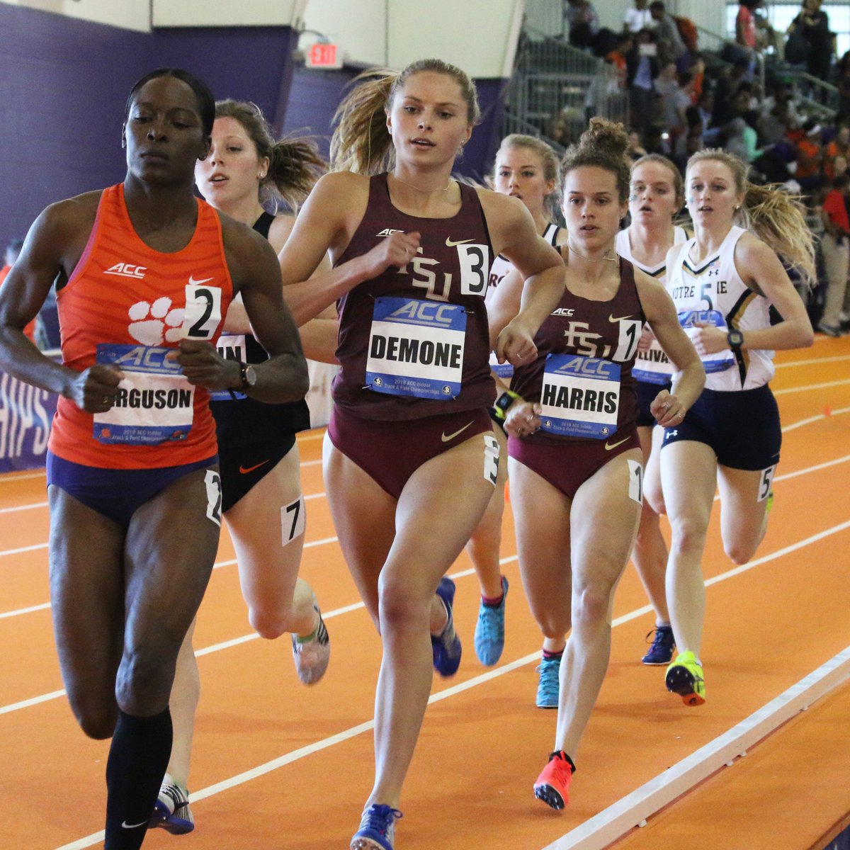 Incredible 800 PB efforts by <a href="/runmadfast/">Madi</a> (2:07.57) &amp; <a href="/ginelle_demone/">Ginelle DeMone</a> (2:08.70)...<a href="/runmadfast/">Madi</a> makes 1st #ACCITF final &amp; nails No. 6 on #Noles all-time list