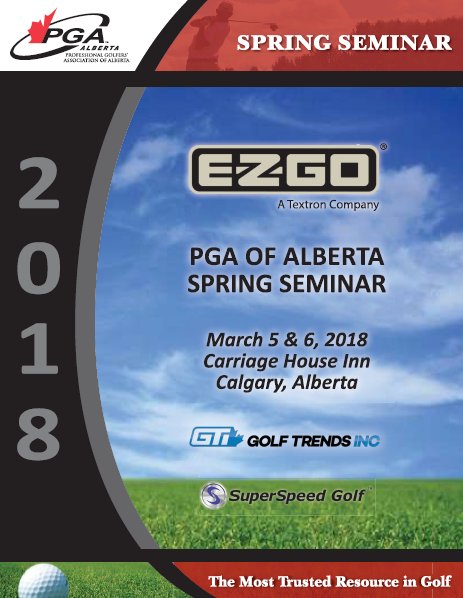 The 2018 #SpringSeminar at the @Carriagehouse13 is fast approaching. Don't forget to register before it's to late. Keynote speakers <a href="/CMcCormickGolf/">Cameron McCormick</a> &amp; <a href="/jamessieckmann/">James Sieckmann</a> will be presenting on March 5th &amp; 6th - <a href="/EZGOvehicles/">E-Z-GO</a> <a href="/SuperSpeedGolf/">SuperSpeedGolf</a> <a href="/GolfTrends/">Golf Trends Inc.</a> bit.ly/20RGdRI