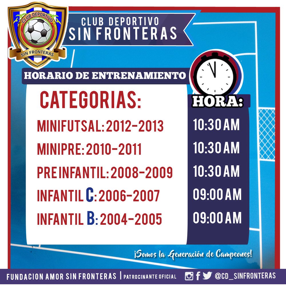 CD_SinFronteras's tweet photo. Verifica tu horario de entrenamiento https://t.co/2RDWPYqV7y