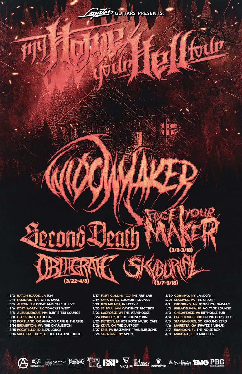 2 weeks out. This one will be violent. <a href="/WidowmakerAL/">Widowmaker</a> <a href="/FACEYOURMAKER_/">Face Your Maker</a> <a href="/seconddeath229/">Second Death</a> <a href="/obliteratemetal/">Obliterate</a>