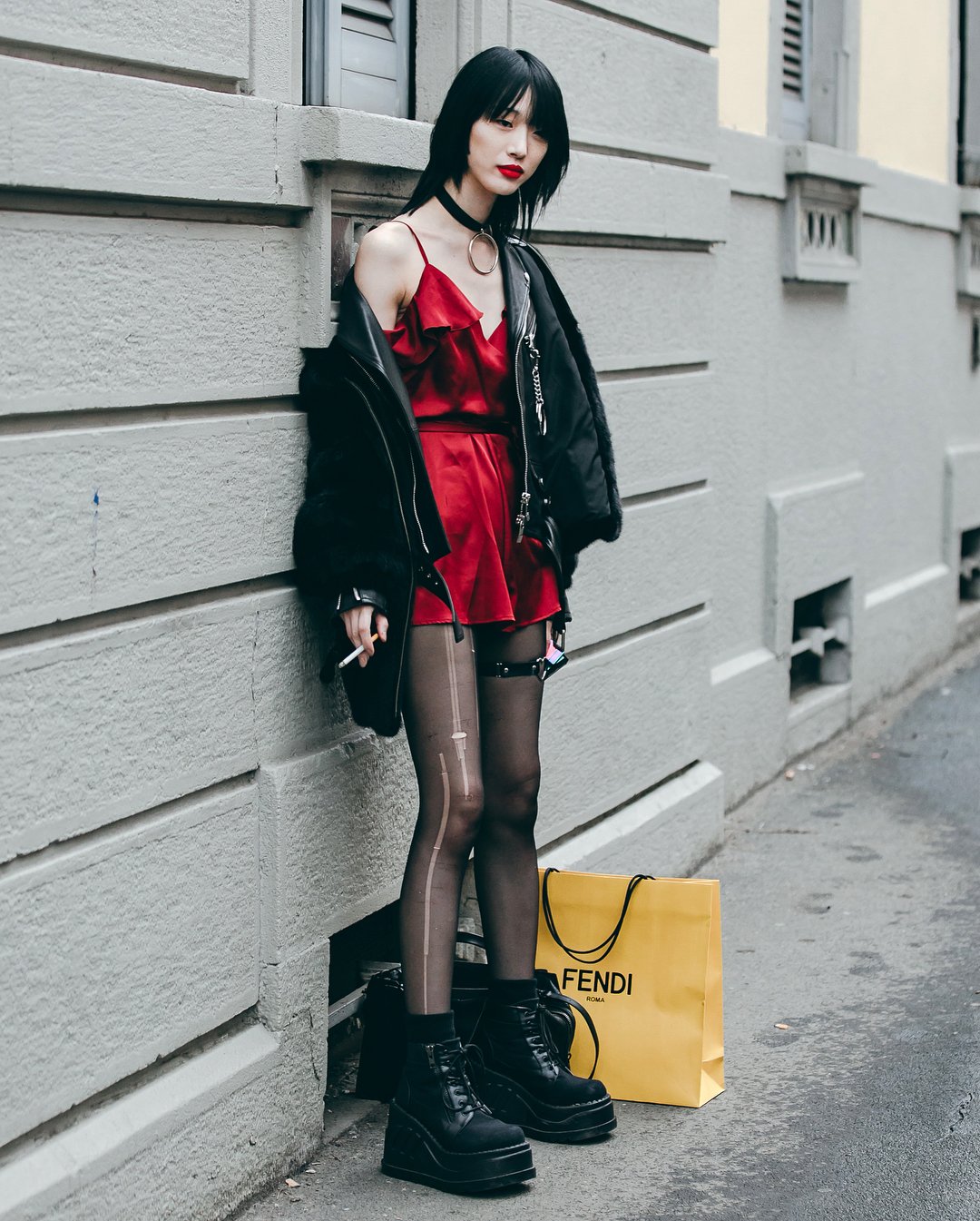 Black-is-no-colour — Street Style; Sora Choi during Milan Fashion Week