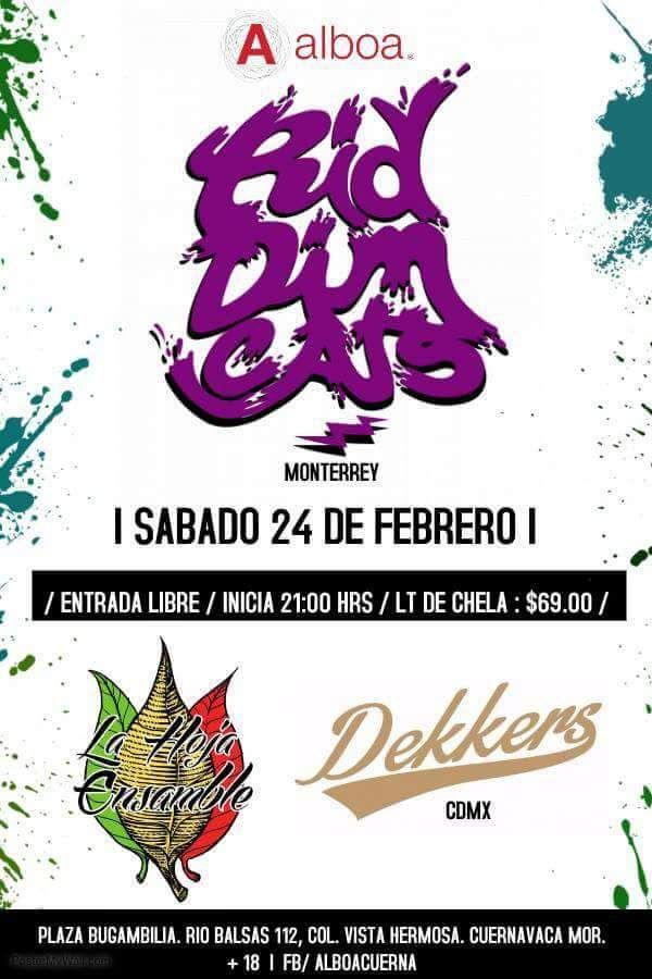 Riddim_Cats's tweet photo. mañana nos vemos en #Cuernavaca no olvides llevar tu ID +18 #EntradaLibre https://t.co/a5oLitkkCw